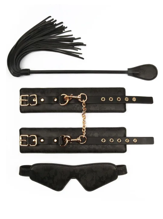 Taboom Kit BDSM de 3 Peças - Preto e Dourado